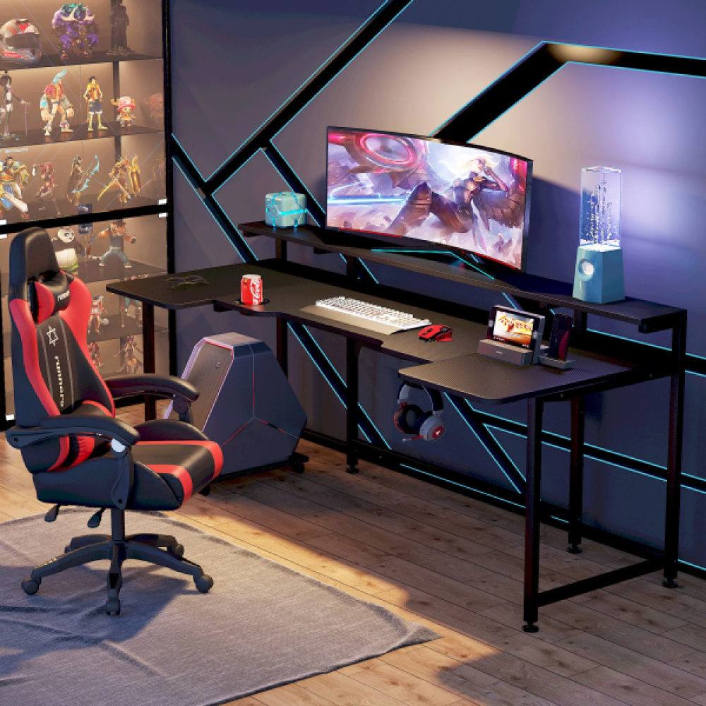 Zizuva Tasarım 170x95x60 CM Siyah Gaming Çalışma Masası Bilgisayar Masası Fiyatı