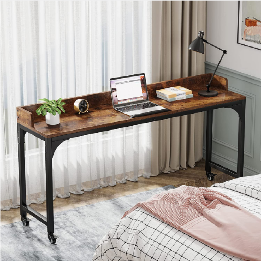 Zizuva Tasarım 180x40x90 CM Çok Amaçlı Ceviz Tekerlekli Masa Bilgisayar Masası Fiyatı