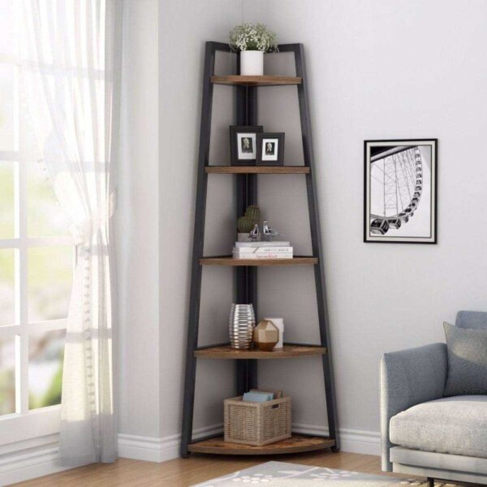 Zizuva Tasarım 60x39 CM Ceviz Çok Amaçlı Köşe Rafı Kitaplık Fiyatı