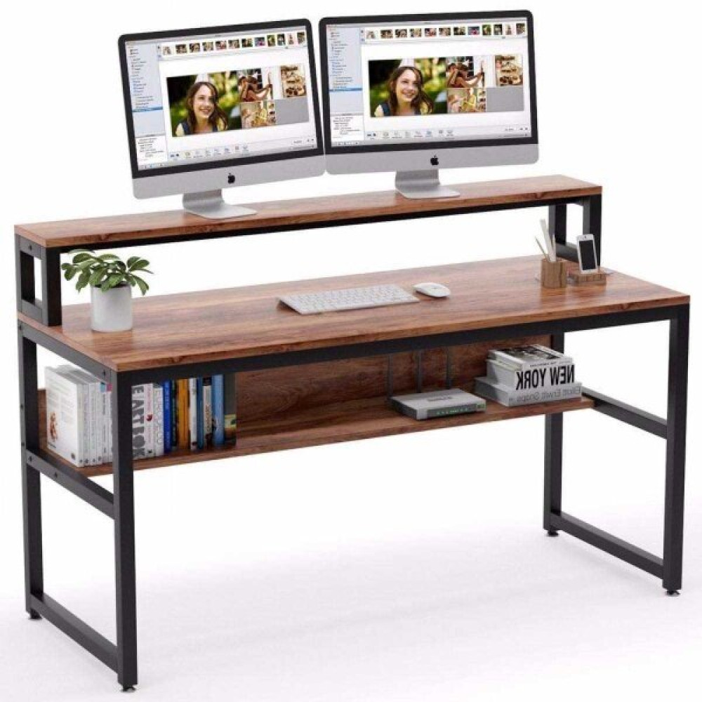 Zizuva Tasarım 60x75x160 CM Monitör Raflı ve Kitaplıklı Çalışma Masası Bilgisayar Masası Fiyatı