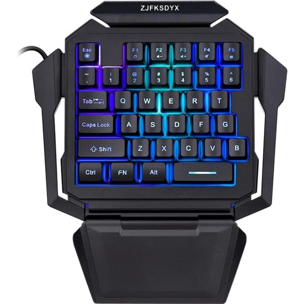 ZJFKSDYX K50L Tek Elle Oyun Klavyesi, 35 Tuşlu Rgb Arkadan Aydınlatmalı Oyun Klavyesi - Siyah Oyuncu Klavyesi Fiyatı