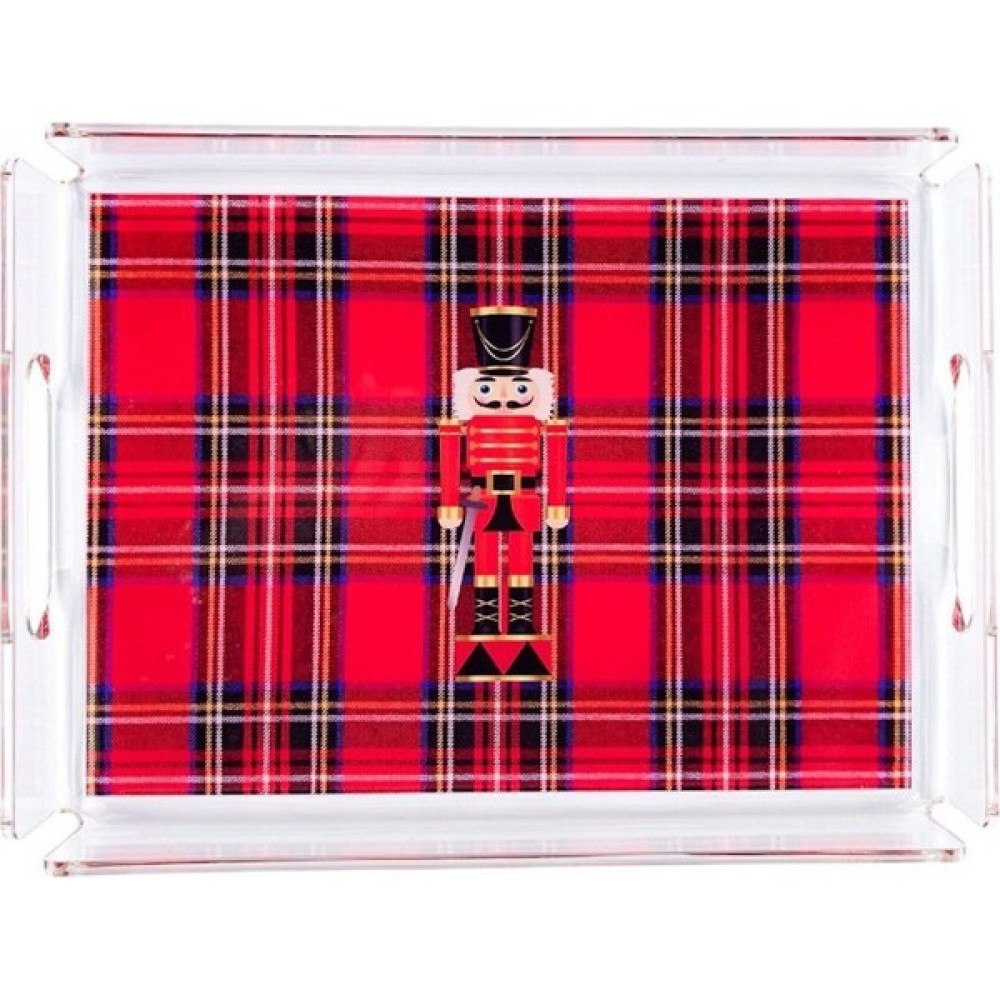 Zm Decor Ekose Kırmızı Kurşun Asker Desen Tepsi 22*30 cm Oto Boyaları Fiyatı