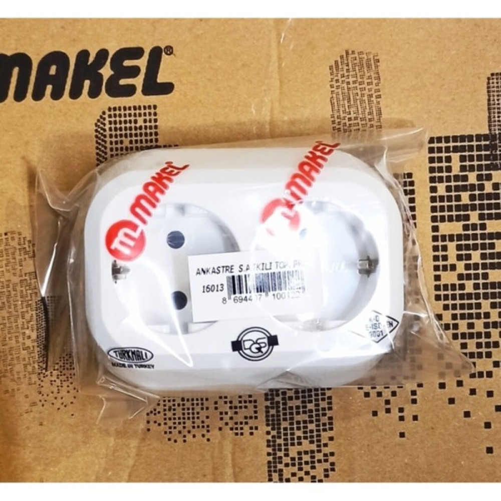 Zmc Elektrik - Makel Ankastre Serisi Ikili Topraklı Priz Beyaz - 1 Adet - Sıva Altı Priz Prizler Fiyatı