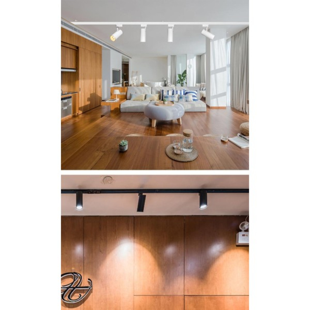 ZMR 3 Adet 30W LED Ray Spot Vitrin Mağaza Armatürü 1 Metre Raylı - Siyah Spot Fiyatı