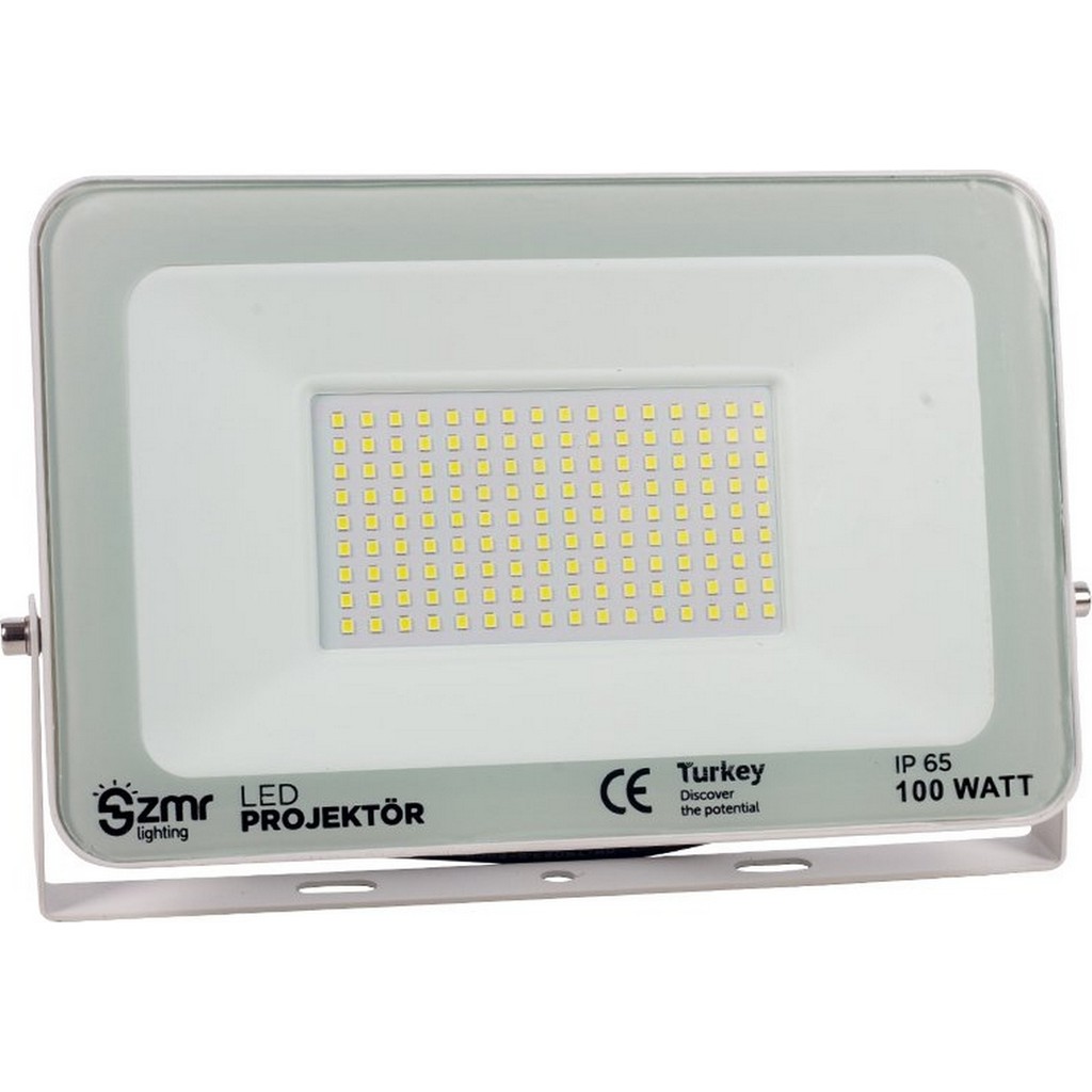 Zmr IP65 100 Watt Slim Kasa LED 6500K 220V Beyaz Projektör - 100 W Projeksiyon Fiyatı