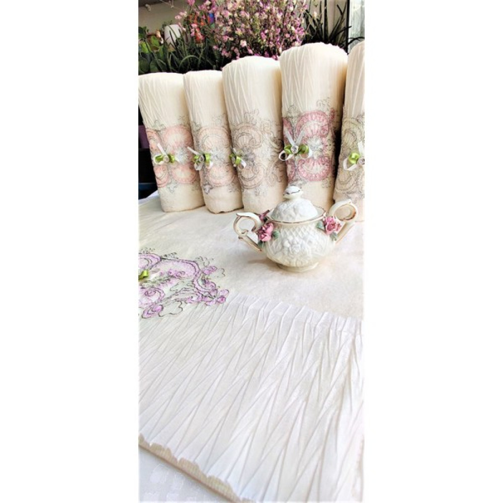 Z&N Style Çeyizlik 50 x 90 cm. Özel Kadife Doku Piliseli El&Yüz 6'Lı Lüks Havlu Seti - Renkli - 50 x 90 cm El / Yüz Havlusu Fiyatı