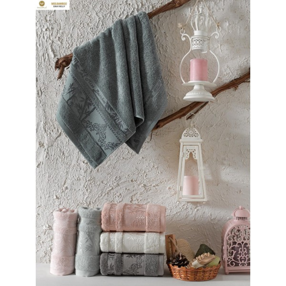 Z&N Style Süper Lüks Miss Bamboo 50X90CM. Çeyizlik El&yüz 6'lı Havlu Seti (Çantalı, %70 Bambu Lifi) - 50 x 90 cm - Renkli El / Yüz Havlusu Fiyatı