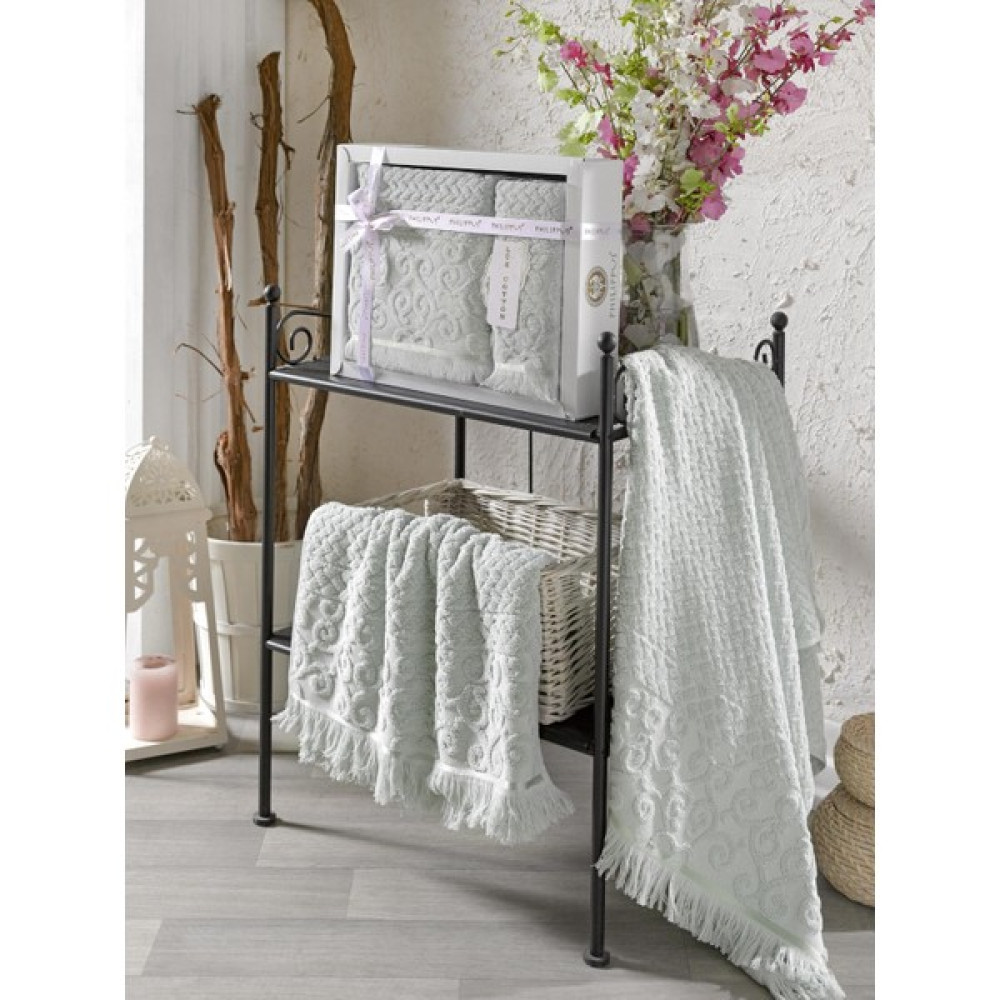 Z&N Style Wendy Hediye Ve Çeyizlik,Lü x Cotton 2'Li El Ve Banyo Havlu Set(50 x 90 1Adet,70 x 140 1Adet) Özel Kutulu - Yeşil - 70 x 140 cm El / Yüz Havlusu Fiyatı