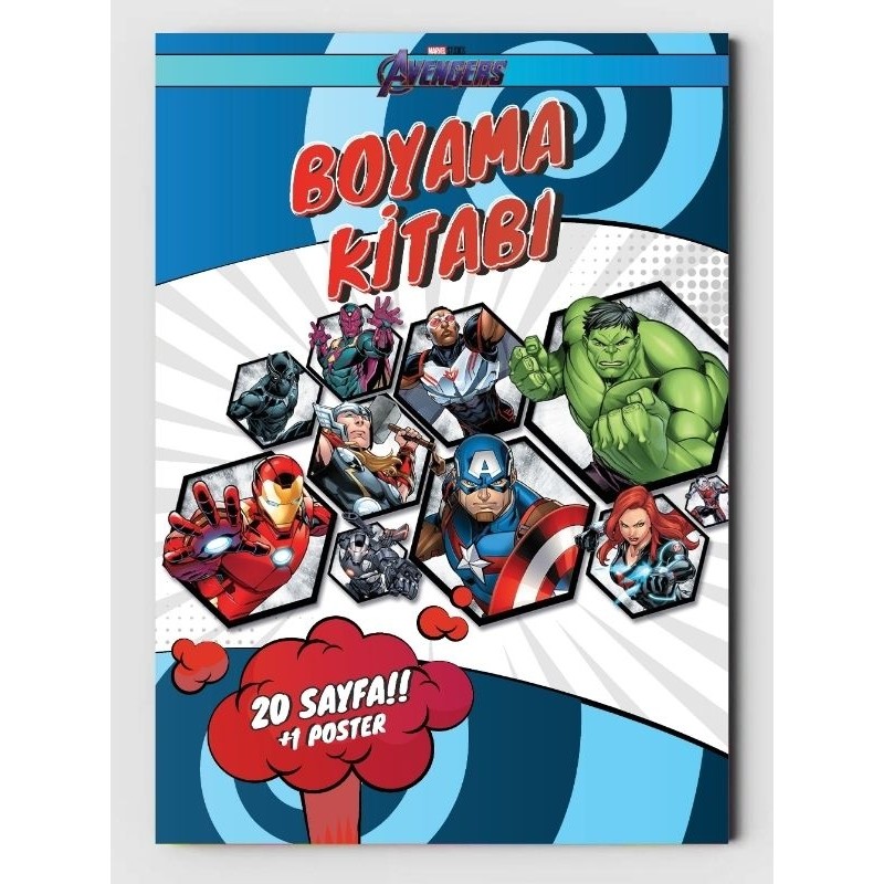 ZNC Avengers, Çocuklar Için Boyama Kitabı, (20 Tam Sayfa Resimli Boyama Kitabı) + A4 Poster Diğer Fiyatı