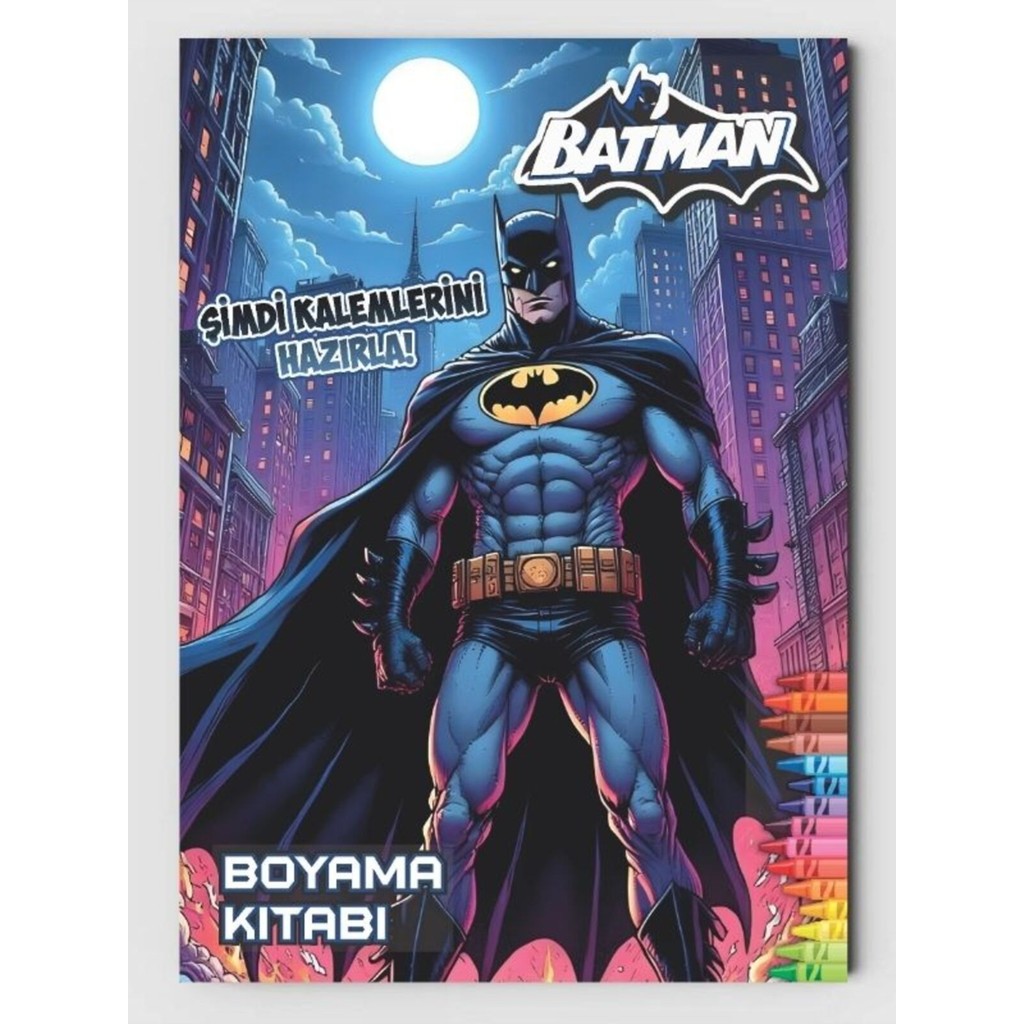 ZNC Batman Temalı Çocuklar Için Boyama Kitabı (20 Tam Sayfa Resimli Boyama Kitabı) - 2+ Yaş - Çok Renkli Diğer Fiyatı