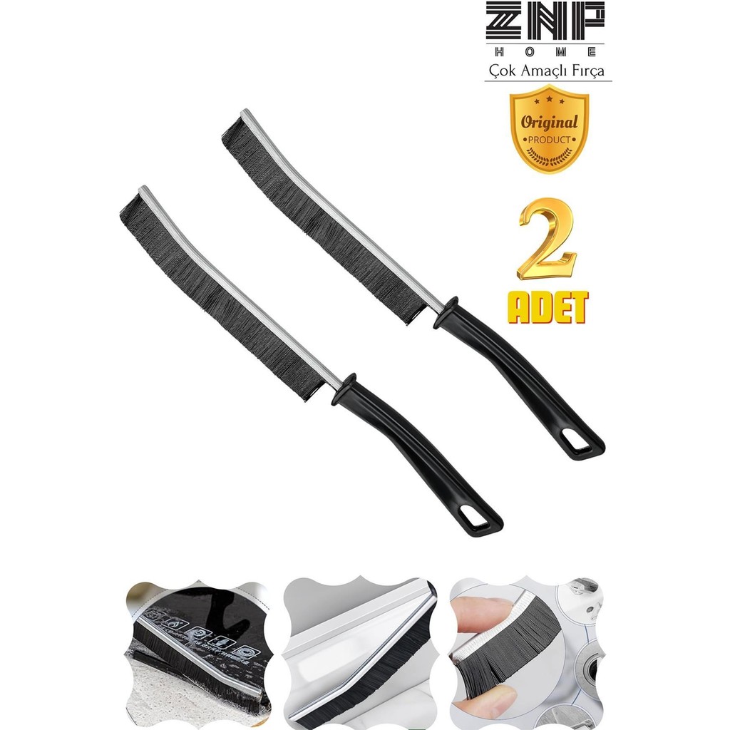 Znp Home Brush | 2'li Ince Derz Pencere Köşe Mutfak Banyo Lavabo Detaylı Temizlik Fırçası - Siyah - 23 Cm SSD / Solid State Drive Fiyatı