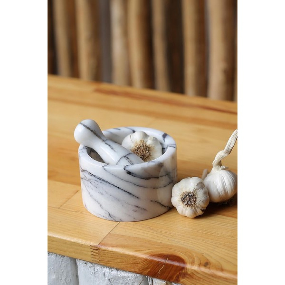 Znp Home Mermer Havan Seti Büyük Boy Doğaltaş Mermer Havan Seti 12 x 9 cm - Leylak Mutfak Gereçleri Fiyatı