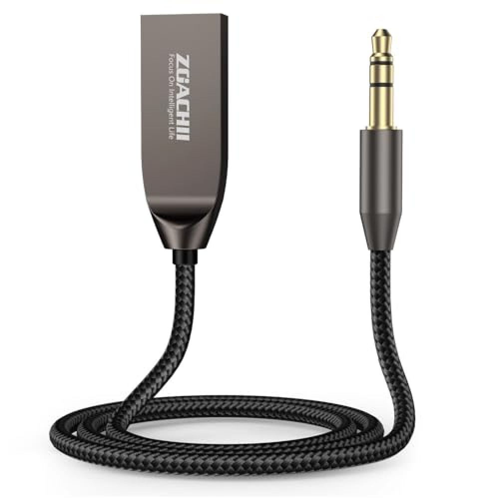ZOACHII Bluetooth 5.4 Car Aux Adapter, Handsfree Calls, Wireless Music Streaming for Car Home Stereo Speakers Audio System