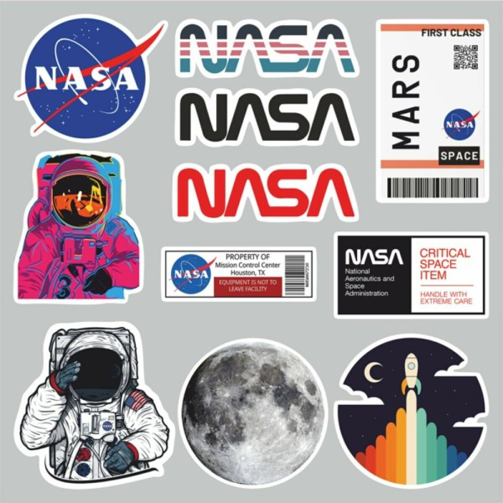 Zobar Markt Nasa Temalı Laptop Notebook Tablet Sticker Set 1 - 5 cm - Renkli Sticker Fiyatı