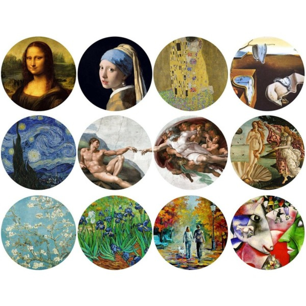 Zobar Markt Ünlü Ressam Tabloları Sticker - 5 cm - Renkli Sticker Fiyatı