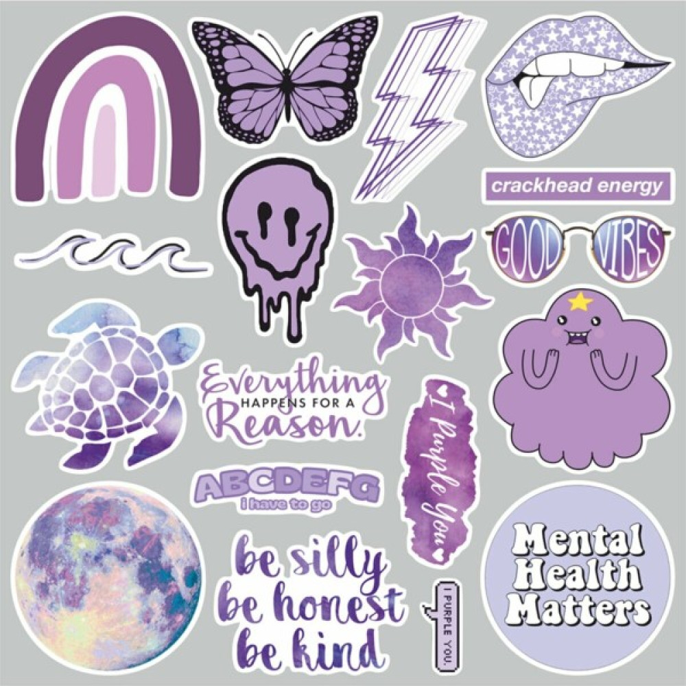 Zobar Markt Vsco Purple Laptop Notebook Tablet Sticker Set 2 - 5 cm - Renkli Sticker Fiyatı