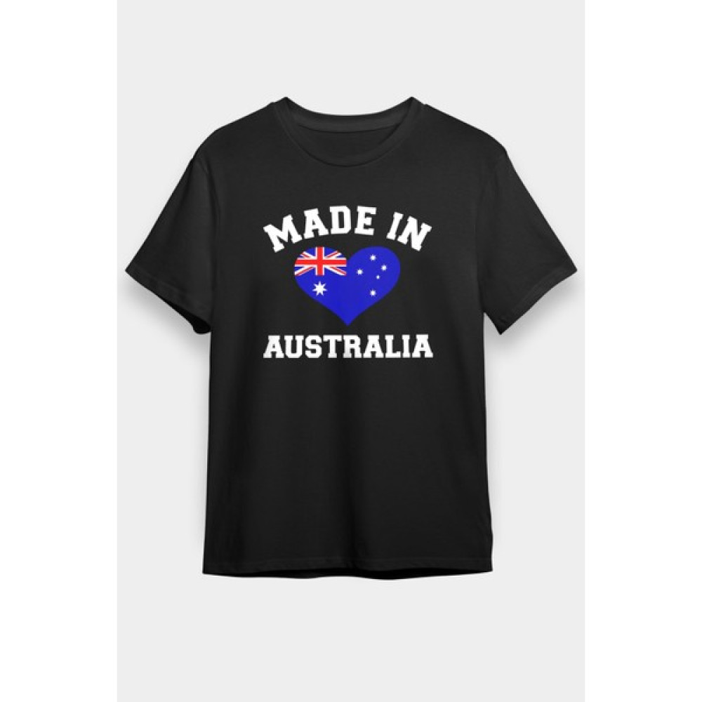 Zoka Wear Avustralya Siyah Unisex Tişört T-Shirt - Erkek T-shirt Fiyatı