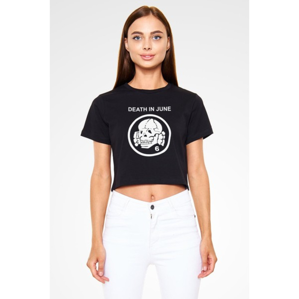 Zoka Wear Death In June Siyah Crop Top Tişört Bayan T-shirt Fiyatı