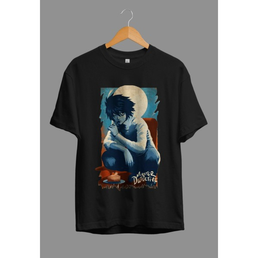 Zoka Wear Death Note L Anime Karakter Baskılı Özel Tasarım Tişört Erkek T-shirt Fiyatı
