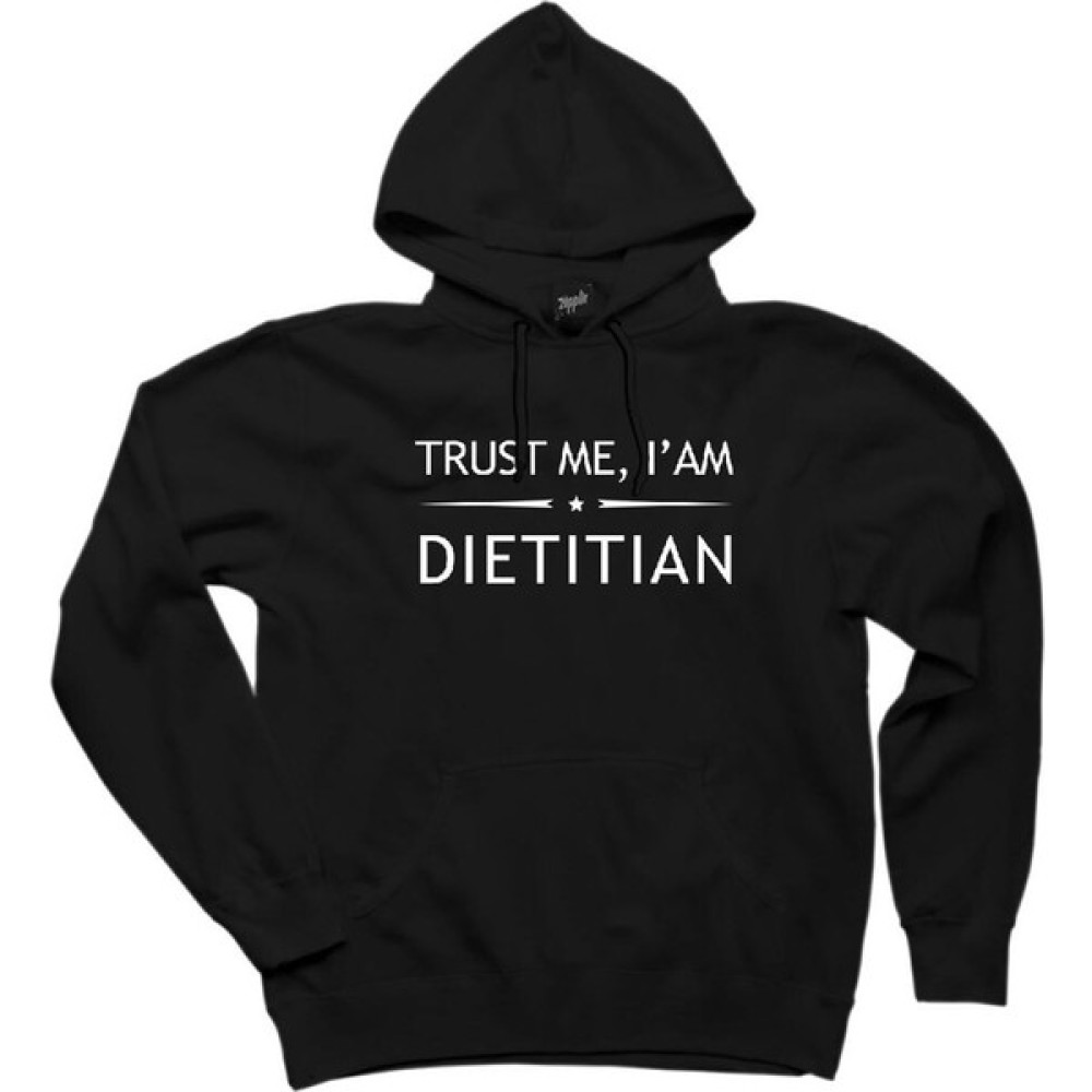 Zoka Wear Diyetisyen Trust Me Siyah Kapşonlu Sweatshirt / Hoodie Erkek Sweatshirt Fiyatı