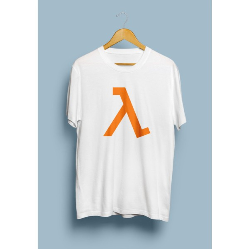 Zoka Wear Unisex Beyaz Half-Life Logo Tasarım Baskılı Tişört Erkek T-shirt Fiyatı