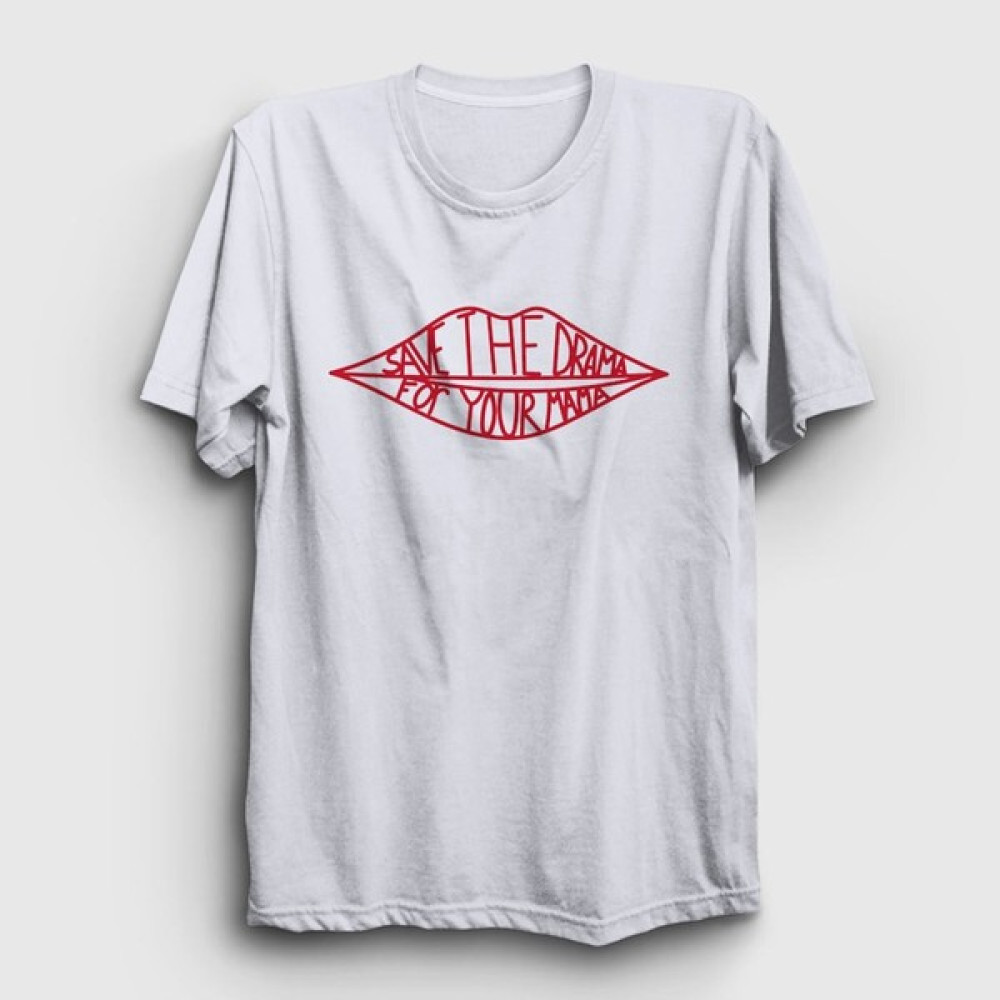 Zoka Wear Unisex Beyaz Save The Drama For Your Mama T-Shirt 267745TT Erkek T-shirt Fiyatı