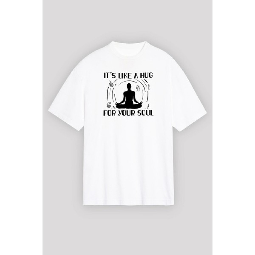 Zoka Wear Yoga Baskılı Unisex Beyaz Tişört - Tshirt Erkek T-shirt Fiyatı