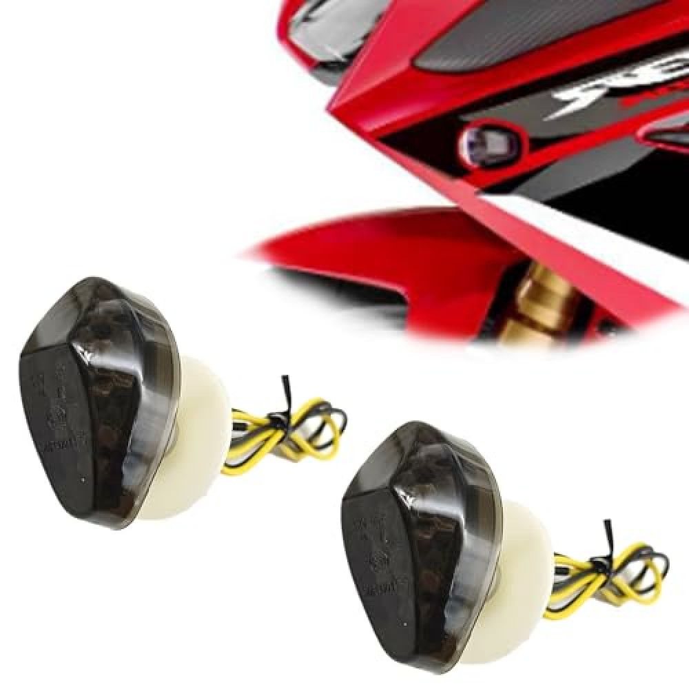 ZOKYUYS 2PCS Flush Mount LED Turn Signals Motorcycle Amber Blinkers, Compatible with Honda CBR600RR CBR1000RR 2004-2007 CBR 600 F4 F4i CBR900 CBR919, Universal 12V Motorcycle Indicators