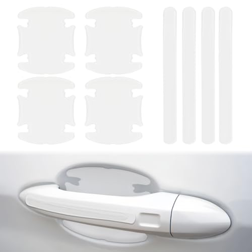 ZOKYUYS 8Pcs Waterproof Car Door Handle and Rear View Mirror Scratch Protector Sticker, Transparency Anti-Scratches Cup Protector
