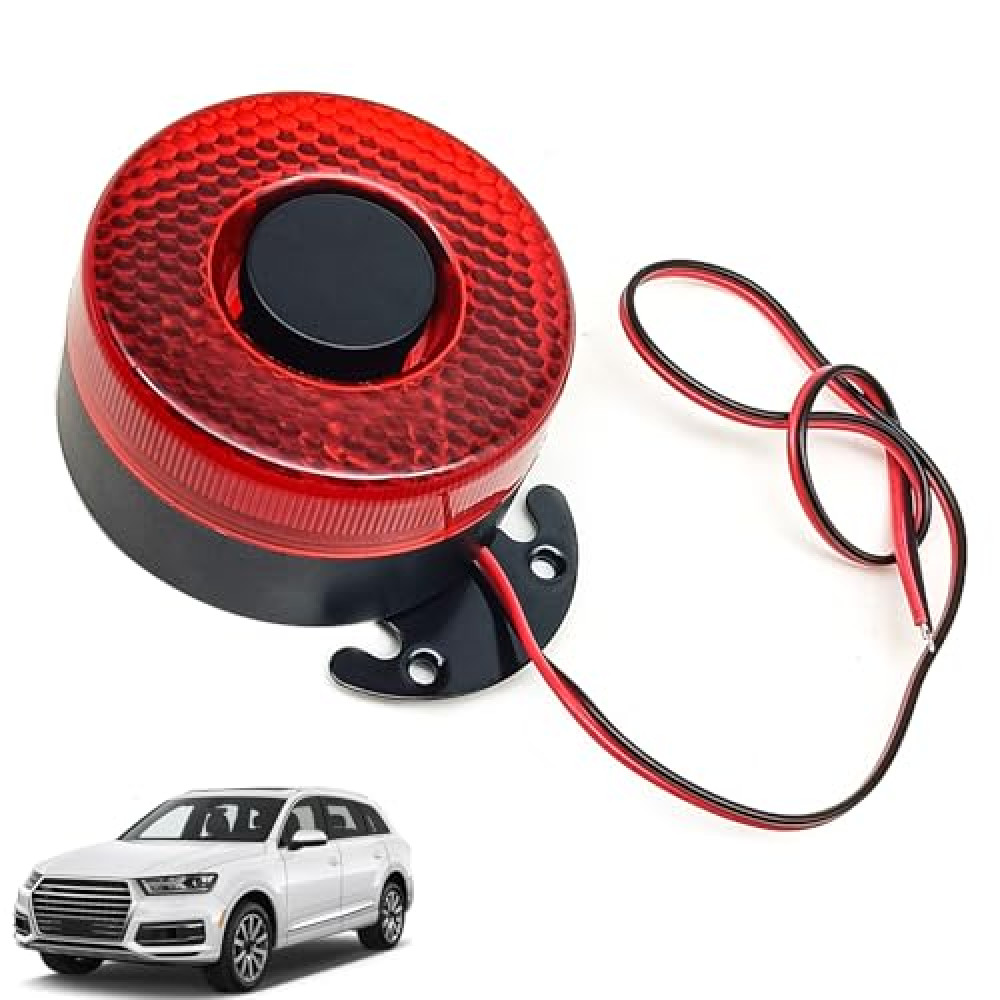 ZOKYUYS Car Back-up Alarm Horn, 12V/24V 105dB Alarm Buzzer Siren with Wire/Light, Waterproof Universal Car Beeper Alarm Auto Warning for Different Cars Accessories