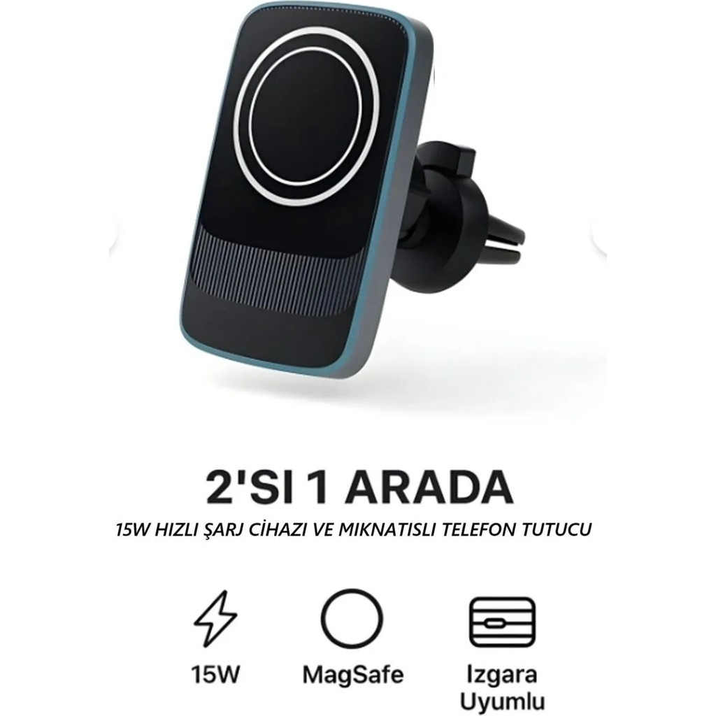 Zoli 15W Manyetik Magsafe Araba Kablosuz LED Işık Çerçeveli Şarj Standı ve Araç İçi Telefon Tutucu Magsafe Uyumlu Cep Telefonu Kılıfı Fiyatı