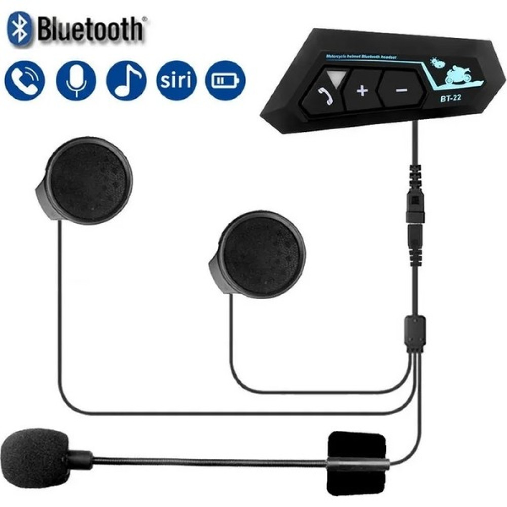 Zoli BT22 Bluetooth 5.0 Kask Motosiklet Intercom Kulaklık/motosiklet Interkom - Açık Siyah Motorsiklet Aksesuarları Fiyatı