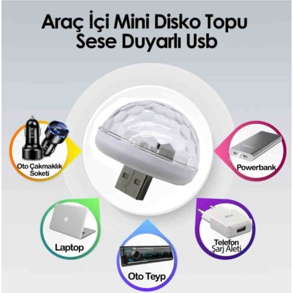 Zoli Mini USB Girişli LED Sese Duyarlı Renkli Disco Topu Efektli Lamba Oto Boyaları Fiyatı