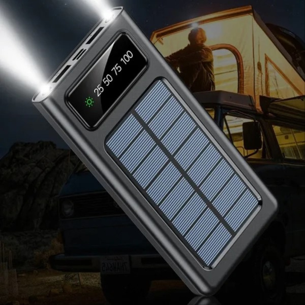 Zoli Solar Enerji Destekli 30.000 Mah Powerbank Taşınabilir Güç Bankası Ünitesi El Feneri LED Işıklı Taşınabilir Şarj Cihazı - Powerbank Fiyatı