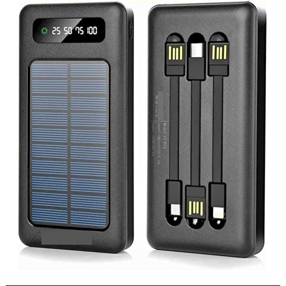 Zoli Solar Enerjili 20000 Mah Powerbank - Siyah Taşınabilir Şarj Cihazı - Powerbank Fiyatı