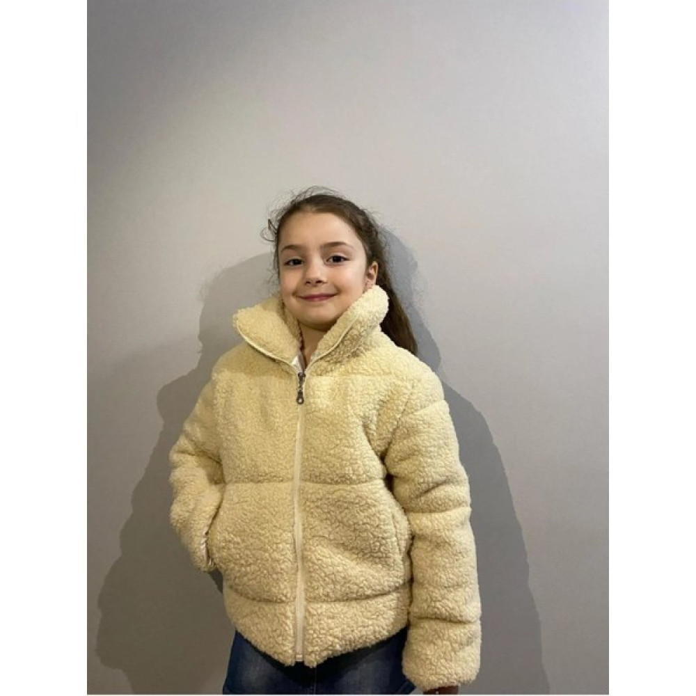 Zolo Kids Kız Çocuk Peluş Şişme Mont Krem Kız Çocuk Mont Fiyatı
