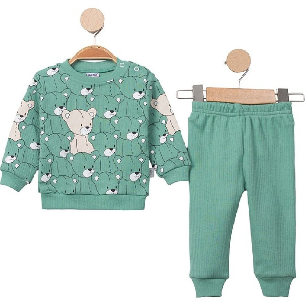 Zolo Kids Raporlu Bear Ayı Takım Suyeşili Erkek Çocuk Giyim Takımı Fiyatı