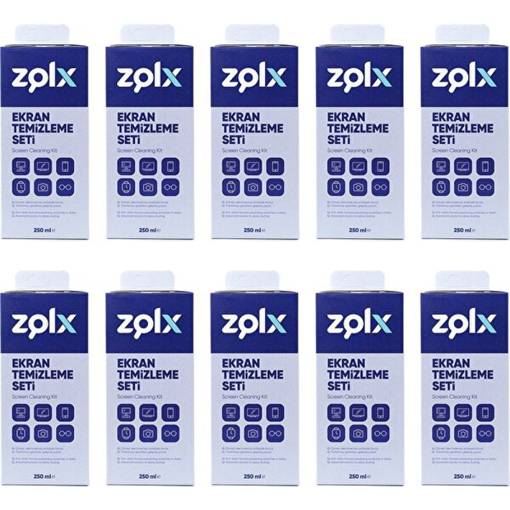 Zolx 250 ML 10 Adet Ekran Temizleme Solüsyonu - Mikrofiber Bez Diğer Fiyatı