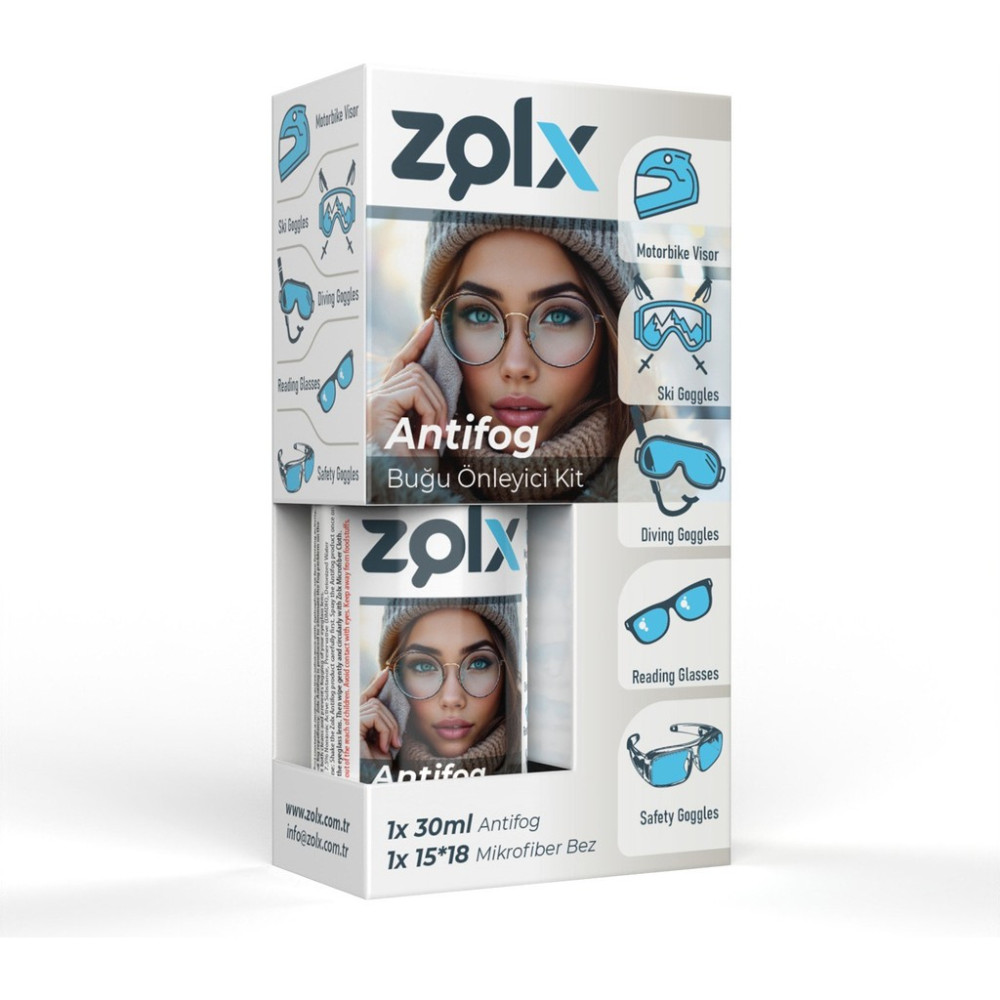 Zolx Antifog Buğu Önleyici 30ML+15*18 Temizleme Bezi Motorsiklet Vizörü, Kayak Gözlüğü, İş Güvenliği Gözlüğü, Kitap Gözlüğü Buğu Önleyici Antifog Kit. Gözlük Aksesuarı Fiyatı