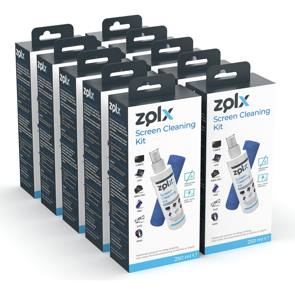 Zolx Ekran Temizleme Seti 250ML * 10 Adet (MİKROFİBER BEZ HEDİYE) Tv, Bilgisayar, Notebook, Monitör, Gözlük, Tablet, Telefon Temizleme Seti Diğer Fiyatı