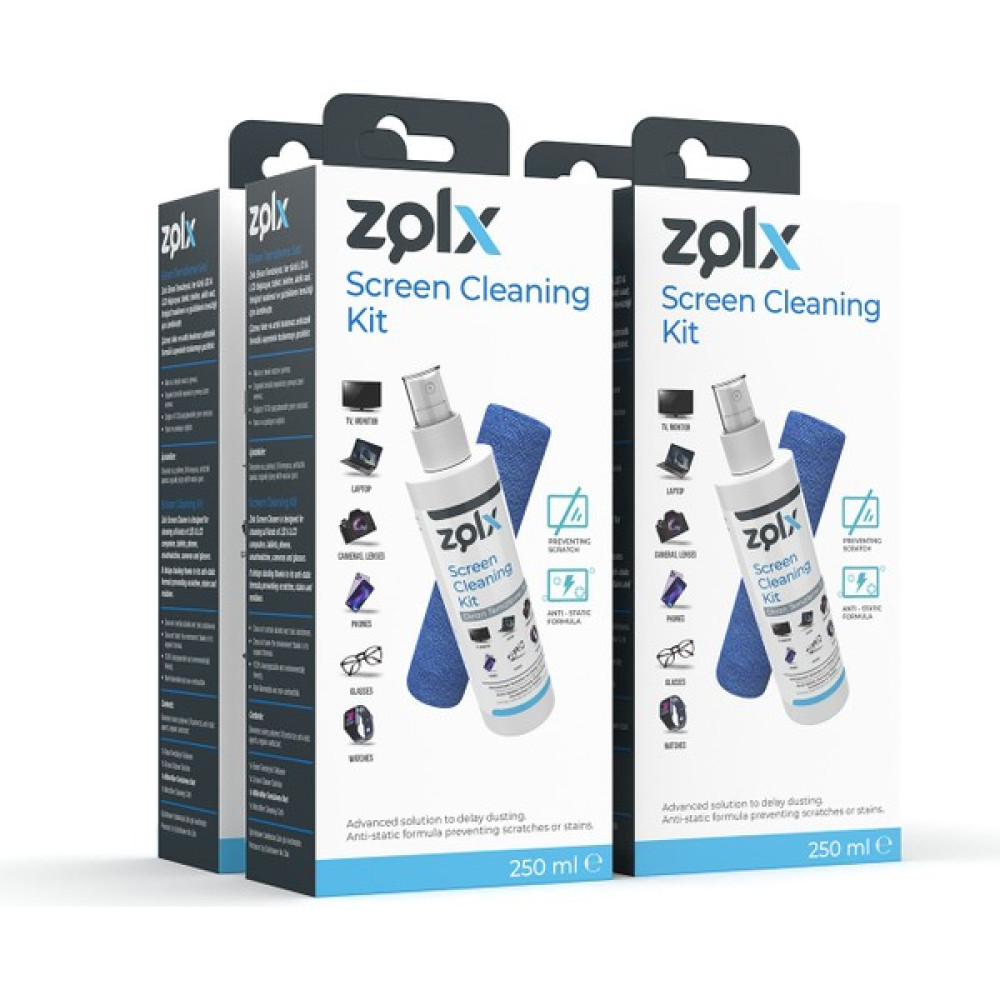 Zolx Ekran Temizleme Seti 250ML * 4 Adet ( Mikrofiber Bez ) Lcd, Led, Ekran, Laptop, Tablet, Bilgisayar, Televizyon, Cep Telefonu, Gözlük, Kamera,... TV Aksesuarları Fiyatı
