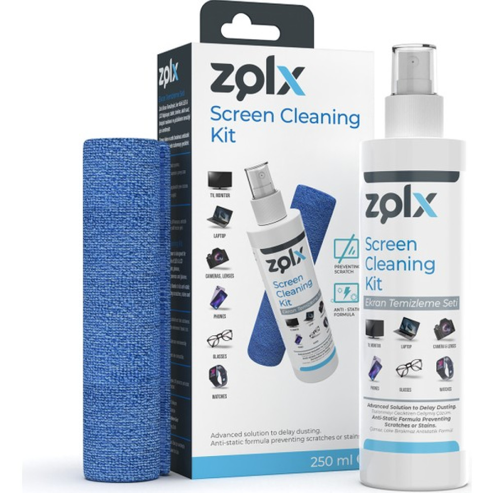 Zolx Ekran Temizleme Seti 250ML ( Mikrofiber Bez ) Lcd, Led, Ekran, Laptop, Tablet, Bilgisayar, Televizyon, Cep Telefonu, Gözlük, Kamera, Koruyucu... TV Aksesuarları Fiyatı