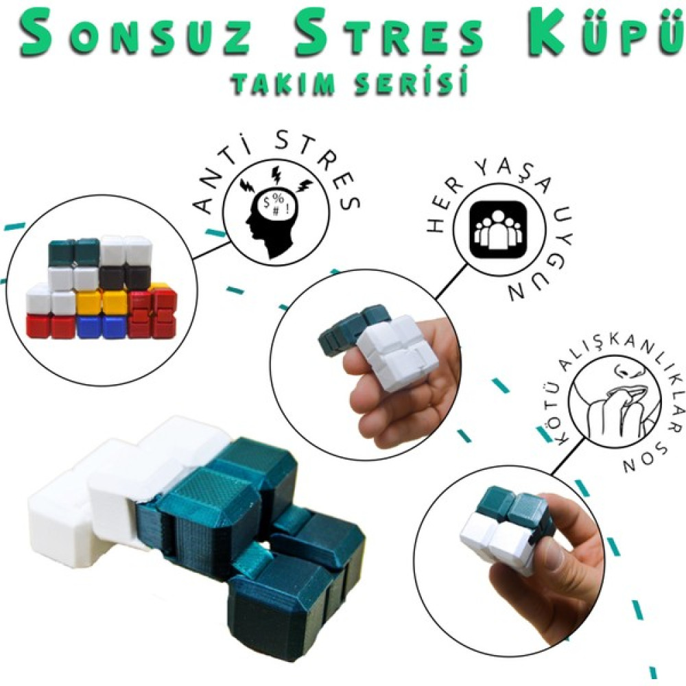 Zone Ozone Konya-Bursa Takım Konseptli Sonsuz Stres Küpü Fidget Poppit Stres Oyuncağı Küp Eğitici Oyuncak Fiyatı