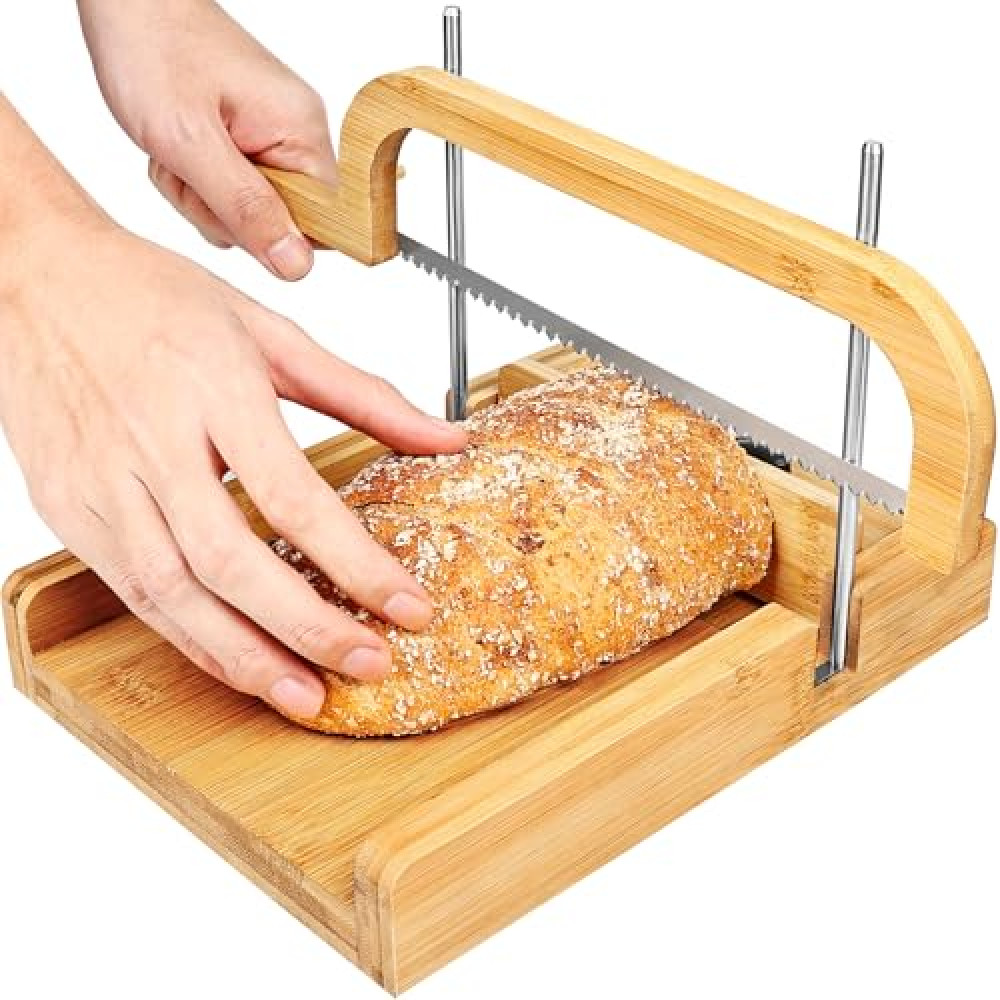 ZONGALL Bread Slicer for Homemade Bread w/Upgraded Bread Knife Adjustable to 8 Different Thickness Sourdough for Cakes, Sandwich, Toasts, Zassenhaus - Kitchen Gadget & Christmas Gifts Spare Parts and Accessories Fiyatı
