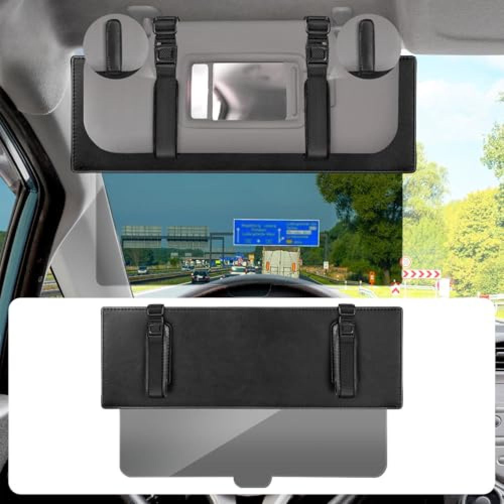 ZONGALL Polarized Sun Visor Extender for Car Anti-glare Sunvisor Extension Shade Attachment for Glare,Clips And Straps Design for Extra Safety,Sunshade Blocker for Short People/Driver & Passenger Side