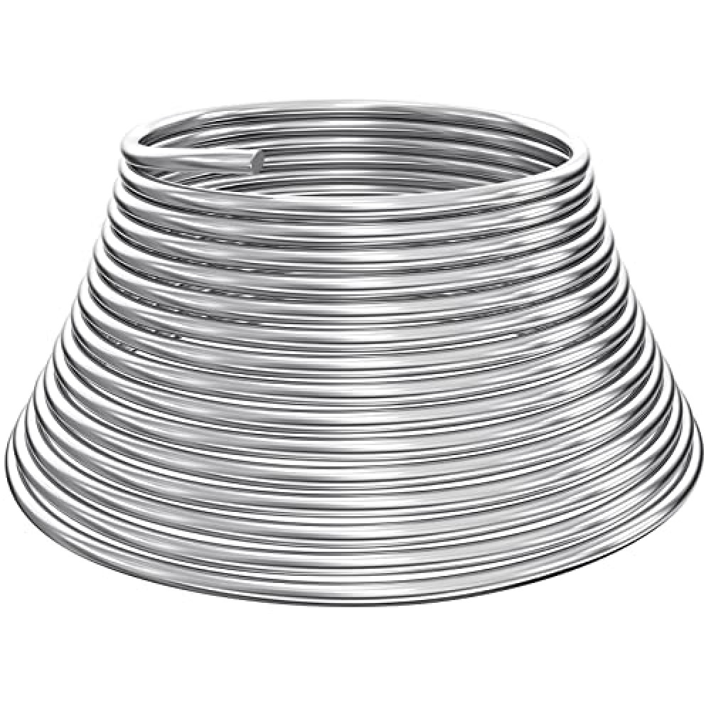 Zonon 100 ft 1/8 Inch Aluminum Armature Wire Metal Armature Bendable Aluminum Wire for Sculpting Dolls Floral Jewelry Making Weaving DIY Crafts, Silver