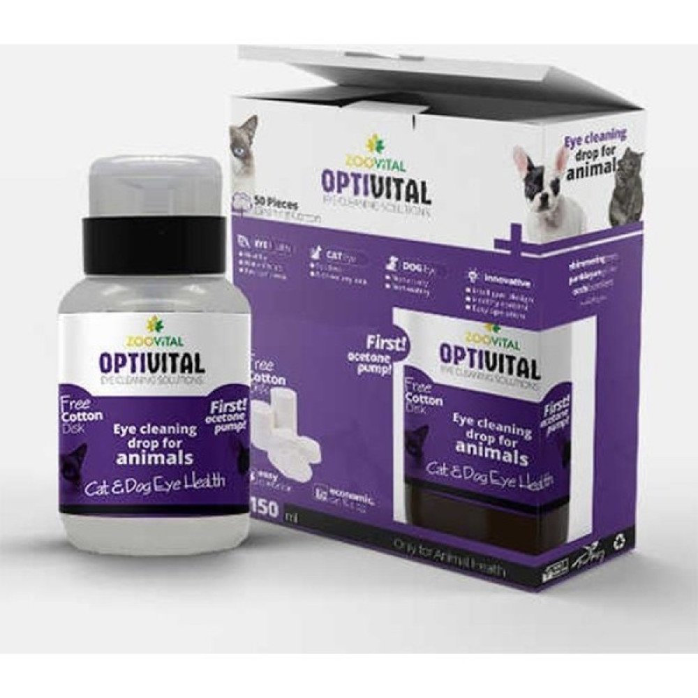 Zoo Vital Optivital Göz Temizleme Seti 150 ml Solüsyon + Pamuk Evcil Hayvan Ürünleri Fiyatı