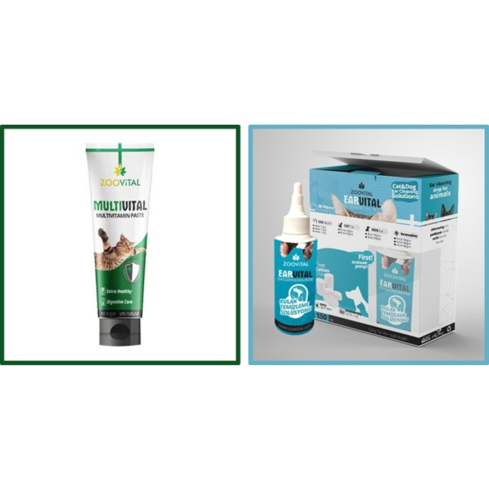 Zoovital Multi Vitamin Paste Kedi Vitamini Macunu 100 gr + Kulak Temizleme Solüsyonu 150 ml Evcil Hayvan Ürünleri Fiyatı
