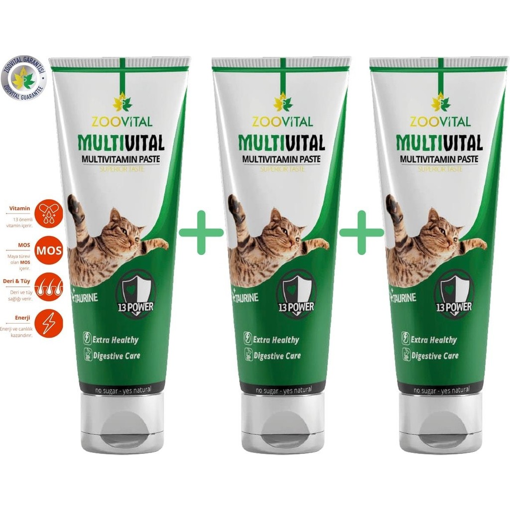 Zoovital Multivital Cat 100 gr Kedi Vitamini (3X100 Gr) Diğer Fiyatı