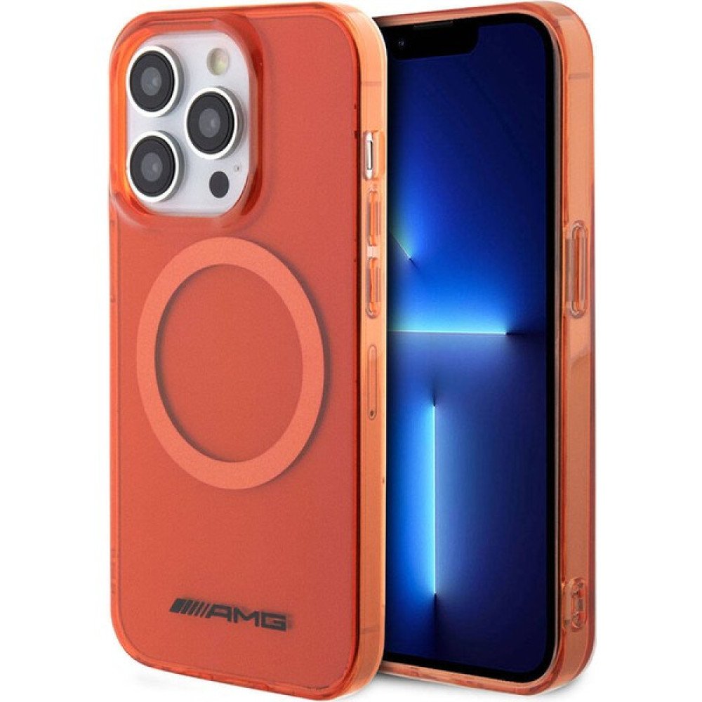 ZORE AMG iPhone 15 Pro Max Kılıf Amg Orjinal Lisanslı Magsafe Şarj Özellikli Transparan Kapak Turuncu Cep Telefonu Kılıfı Fiyatı